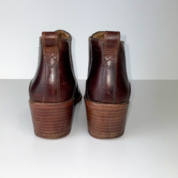 Madewell Bonham Boot Chelsea Western Ankle Bootie Cherry Wood Brown Leather Sz 8 - Picture 8 of 12